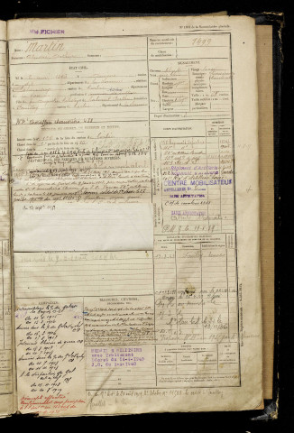 Martin, André Arthur, né le 02 mai 1896 à Amiens (Somme), classe 1916, matricule n° 1499, Bureau de recrutement d'Amiens