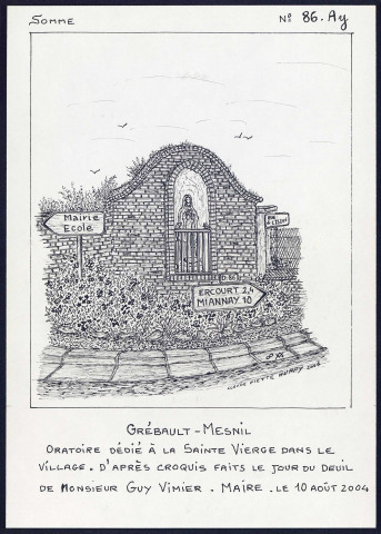 Grébault-Mesnil : oratoire dédié à la Sainte-Vierge - (Reproduction interdite sans autorisation - © Claude Piette)