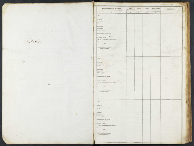 Maison de correction dite Bicêtre à Amiens. Registre d'écrou : numéros 3093 à 4655. 29 décembre 1838 - 17 décembre 1839