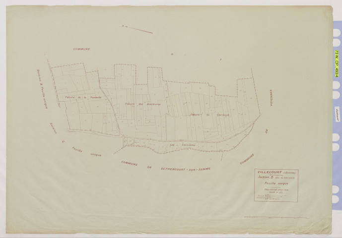 Plan du cadastre rénové - Villecourt : section B
