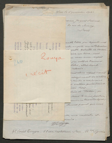 Témoignage de Touya, Louis Bernard (Caporal) et correspondance avec Jacques Péricard