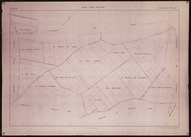 Plan du cadastre rénové - Bus-lès-Artois : section A1