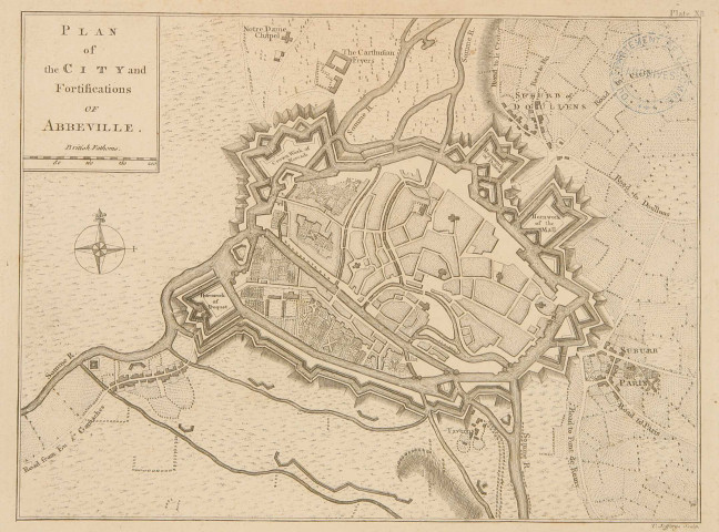 Plan of city and fortifications of Abbeville