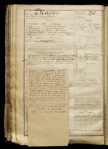 Maison, Eugène Edouard Georges, né le 16 août 1889 à Amiens (Somme), classe 1909, matricule n° 292, Bureau de recrutement d'Abbeville