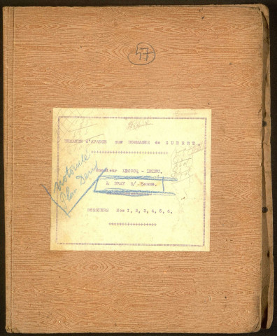 Bray-sur-Somme. Demande d'indemnisation des dommages de guerre : dossier Lecocq-Leleu