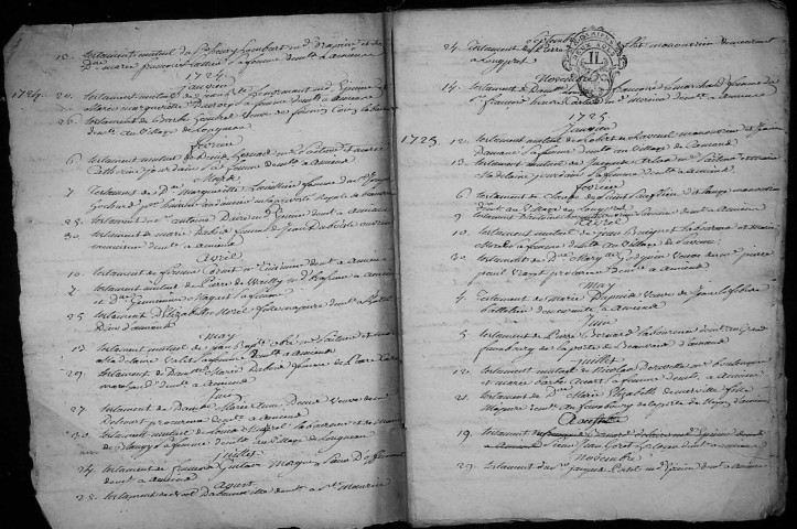 Etude de Me Grégoire Rault à Amiens (étude n°21). Minutes des années 1723-1745