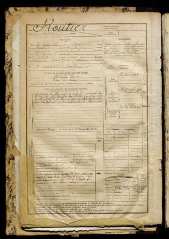 Routier, Aristide, né le 03 mai 1878 à Beauquesne (Somme), classe 1898, matricule n° 8, Bureau de recrutement d'Abbeville