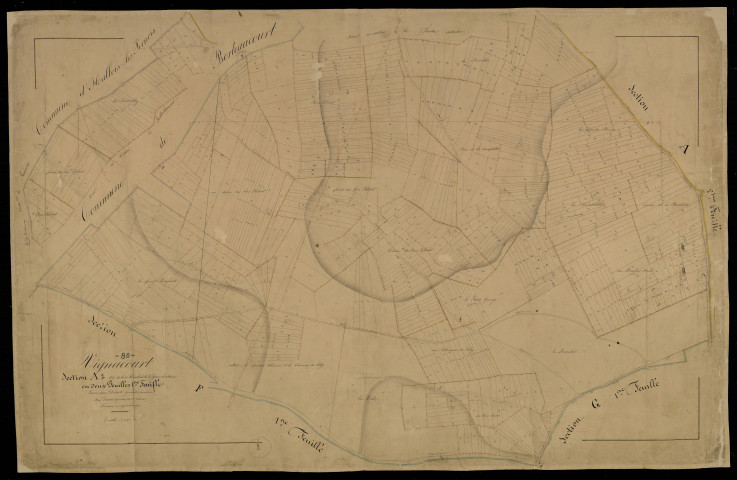 Plan du cadastre napoléonien - Vignacourt : Bois Tibaut (Le) ; Epine l'abbesse (L'), A1