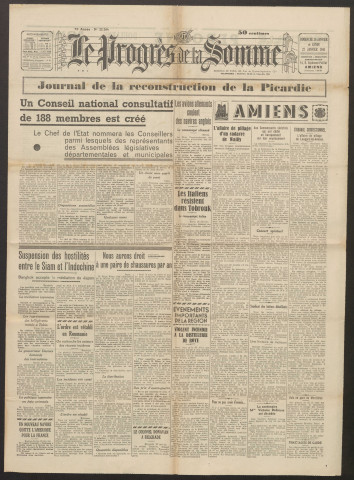 Le Progrès de la Somme, numéro 22264, 26 - 27 janvier 1941