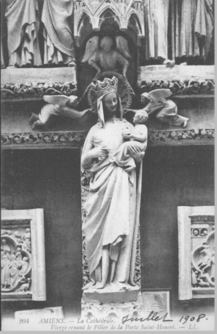 La cathédrale - Vierge ornant le pilier de la porte Saint-Honoré