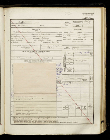 Muller, Xavier, né le 08 décembre 1898 à Erstein (Bas-Rhin), classe 1918, matricule n° 227, Bureau de recrutement d'Amiens