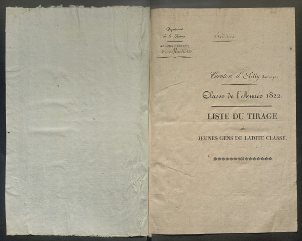 Tirage au sort (arrondissement de Montdidier et de Doullens) de l'année 1822