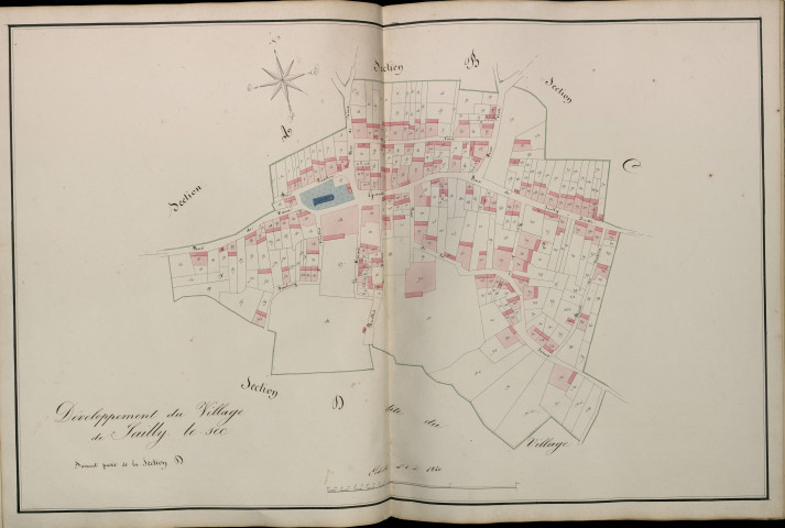 Plan du cadastre napoléonien - Atlas cantonal - Sailly-le-Sec (Sailly le Sec) : Village (Le), D développée