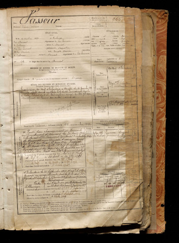 Vasseur, Iréné Octave, né le 13 octobre 1872 à Talmas (Somme), classe 1892, matricule n° 266, Bureau de recrutement d'Abbeville