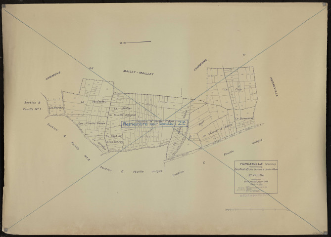 Plan du cadastre rénové - Forceville : section B2