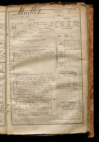 Maillet, Jules Auguste Cyrille, né le 19 avril 1872 à Boulogne-sur-Mer (Pas-de-Calais), classe 1892, matricule n° 883, Bureau de recrutement d'Abbeville