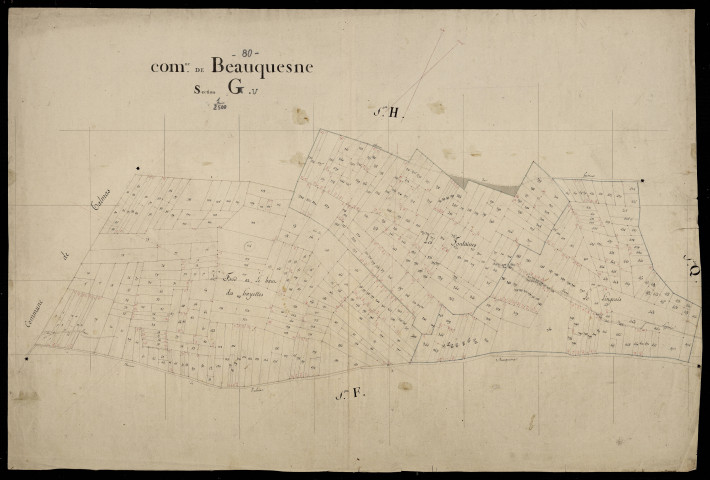 Plan du cadastre napoléonien - Beauquesne : G