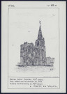 Crépy-en-Valois (Oise) : l'église Saint-Thomas XIIe siècle. Tour asée par les Anglais en 1434. Flèche reconbstruite au XVIe siècle - (Reproduction interdite sans autorisation - © Claude Piette)