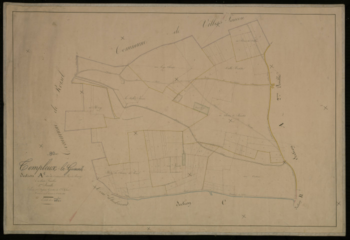 Plan du cadastre napoléonien - Templeux-le-Guerard : Coutures (Les) ; Bois de Ronsoy (Le), A1