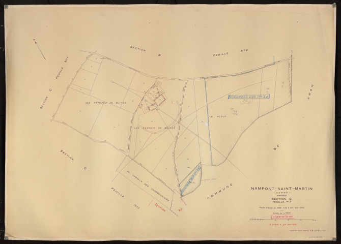 Plan du cadastre rénové - Nampont-Saint-Martin : section C2