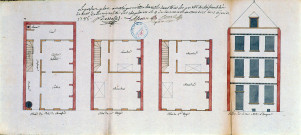 Plan de reconstruction d'une maison sise rue de Metz-l'Evêque appartenant à l'université des chapelains de la cathédrale
