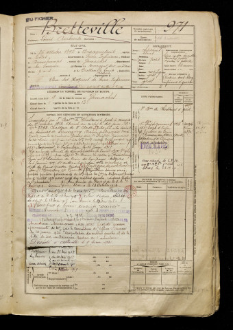 Bretteville, Louis Ambroise, né le 26 octobre 1892 à Bracquetuit (Seine-Maritime), classe 1912, matricule n° 971, Bureau de recrutement d'Abbeville