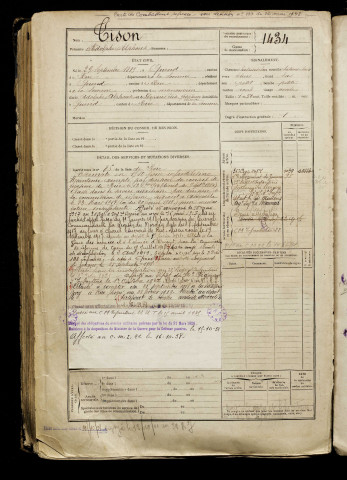 Tison, Adolphe Alphonse, né le 29 septembre 1889 à Quend (Somme), classe 1909, matricule n° 1434, Bureau de recrutement d'Abbeville