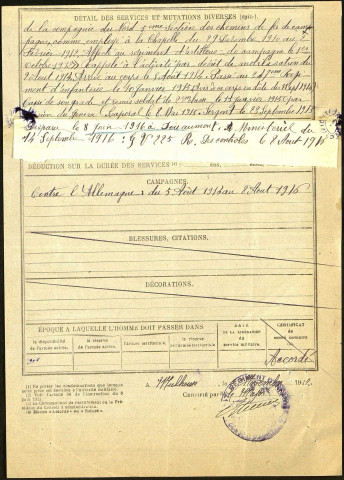 Tellier, Albert, né le 15 juillet 1880 à Amiens (Somme), classe 1900, matricule n° 435, Bureau de recrutement d'Amiens