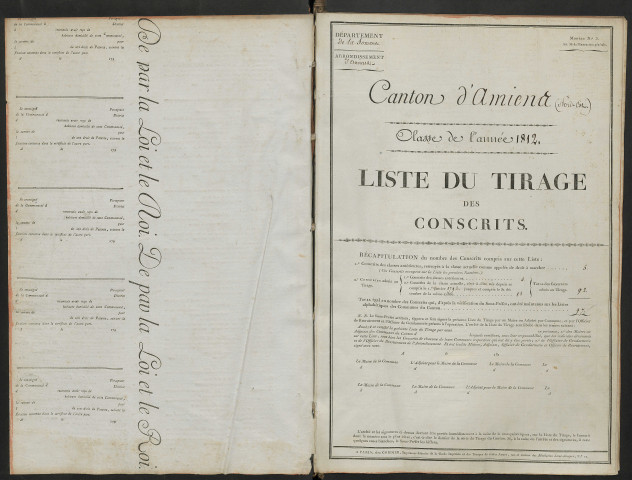 Tirage au sort (arrondissement d'Amiens) de l'année 1812