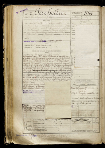 Bachellier, Henri Eugène Arthur, né le 13 avril 1889 à Aigneville (Somme), classe 1909, matricule n° 1140, Bureau de recrutement d'Abbeville