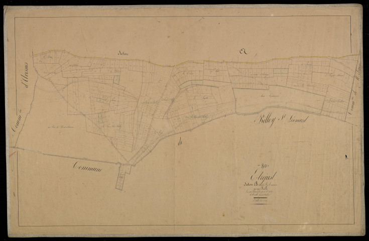 Plan du cadastre napoléonien - Etrejust : Bois Carvoisin (Le), B