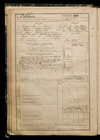 Jolibois, Auguste Pierre Nicolas, né le 17 août 1871 à Amiens (Somme), classe 1891, matricule n° 194, Bureau de recrutement d'Amiens