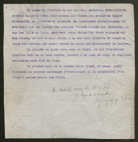 Témoignage de Lucas, A. et correspondance avec Jacques Péricard