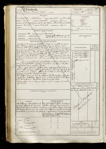 Hermant, André François Désiré, né le 05 avril 1897 à Hautecloque (Pas-de-Calais), classe 1917, matricule n° 830, Bureau de recrutement de Péronne