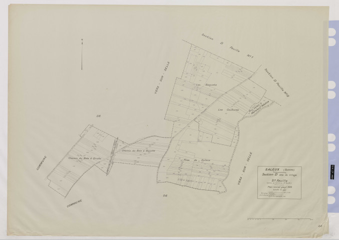 Plan du cadastre rénové - Saleux : section D3