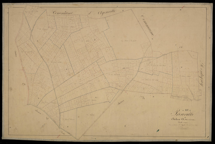 Plan du cadastre napoléonien - Prouville : Motte (La), A