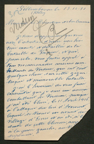 Témoignage de Maigre, Jacques-Frédéric et correspondance avec Jacques Péricard