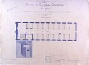 Département de la Somme - Hôtel du Conseil général - Archives : surélévation du pavillon du concierge pour obtenir 2 nouveaux dépôts. Plan du premier étage. Etat actuel