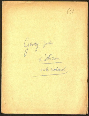 Ham. Demande d'indemnisation des dommages de guerre : dossier Genty