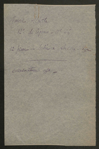 Témoignage de Alberti, Marcel et correspondance avec Jacques Péricard