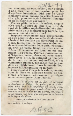 Prière pour la Paix