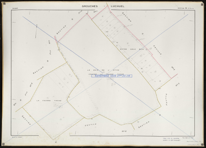 Plan du cadastre rénové - Grouches-Luchuel : section D2