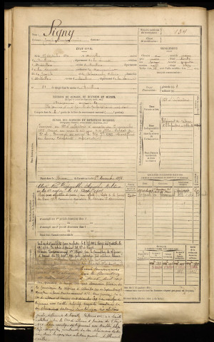 Signy, Joseph Ernest Arsène, né le 17 septembre 1874 à Brévillers (Somme), classe 1894, matricule n° 134, Bureau de recrutement d'Abbeville