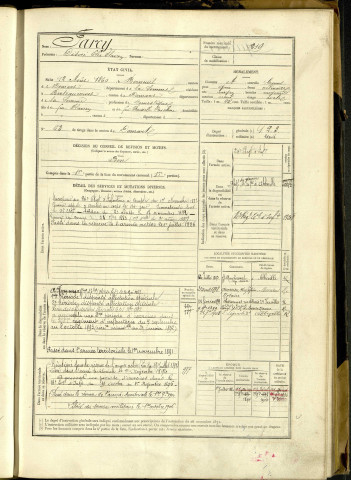 Farcy, Désiré Elie Flavie, né le 12 août 1860 à Berneuil (Somme, France), classe 1880, matricule n° 1219, Bureau de recrutement d'Abbeville