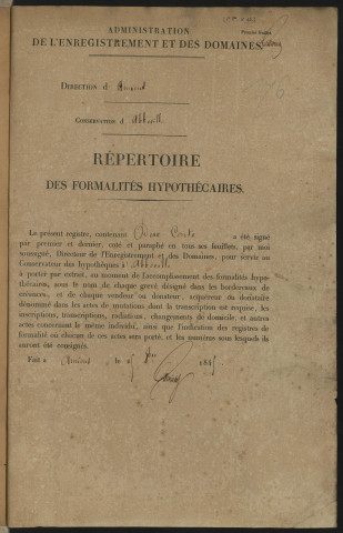 Répertoire des formalités hypothécaires, du 7/02/1846 au 4/06/1846, registre n° 176 (Abbeville)
