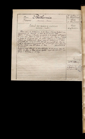 Béthermin, Anselme Bruno, né le 05 novembre 1872 à Ronssoy (Somme), classe 1892, matricule n° 749, Bureau de recrutement de Péronne