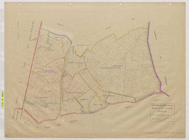 Plan du cadastre rénové - Villers-Bocage : section A2