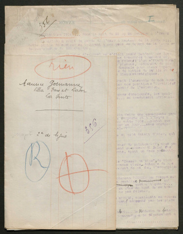 Témoignage de Goemanne, Maurice (Sergent) et correspondance avec Jacques Péricard