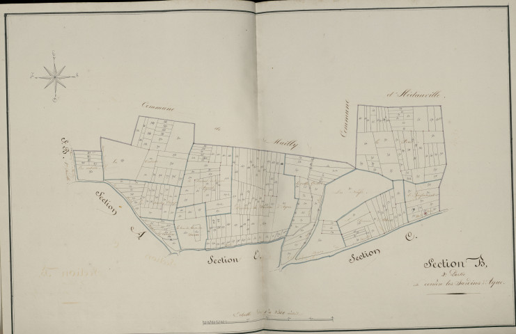 Plan du cadastre napoléonien - Atlas cantonal - Forceville : Derrière les Jardins d'Aque, B2