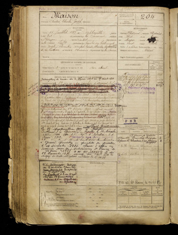 Maison, André Charles Joseph, né le 11 juillet 1889 à Abbeville (Somme), classe 1909, matricule n° 204, Bureau de recrutement d'Amiens